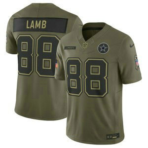 Nike Cowboys 88 CeeDee Lamb Olive 2025 Salute to Service F.U.S.E. Vapor Limited Men Jersey