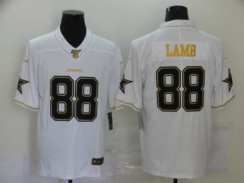 Nike Cowboys 88 Ceedee Lamb White Gold 100th Season Vapor Untouchable Limited Jersey