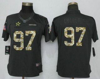 Nike Cowboys 97 Taco Charlton Anthracite Women Salute To Service Limited Jersey
