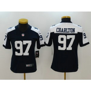 Nike Cowboys 97 Taco Charlton Navy Throwback Vapor Untouchable Women Limited Jersey
