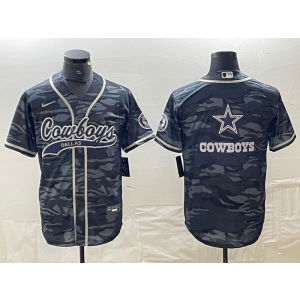 Nike Cowboys Blank Black Camo Vapor Baseball Limited Men Jersey