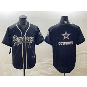Nike Cowboys Blank Black Reflective Vapor Baseball Limited Men Jersey