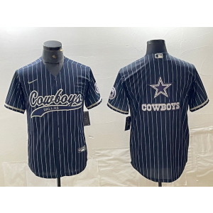 Nike Cowboys Blank Blue Vapor Baseball Limited Men Jersey