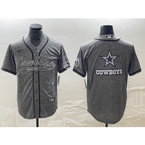 Nike Cowboys Blank Gray Vapor Baseball Limited Men Jersey