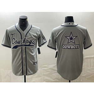 Nike Cowboys Blank Grey Vapor Baseball Limited Men Jersey