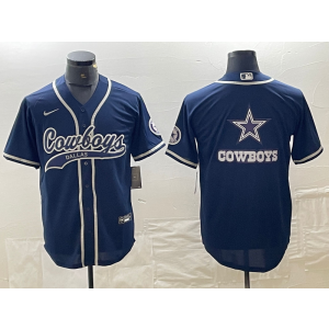 Nike Cowboys Blank Navy Vapor Baseball Limited Men Jersey