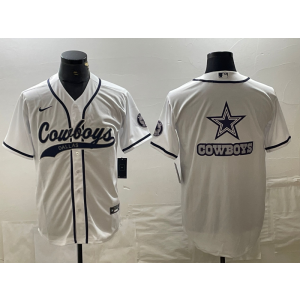 Nike Cowboys Blank White Vapor Baseball Limited Men Jersey