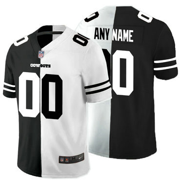 Nike Cowboys Customized Black And White Split Vapor Untouchable Limited Jersey