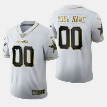 Nike Cowboys Customized White 100th Season Vapor Untouchable Limited Jersey