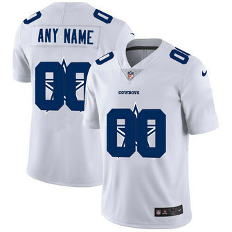 Nike Cowboys Customized White Team Big Logo Vapor Untouchable Limited Jersey
