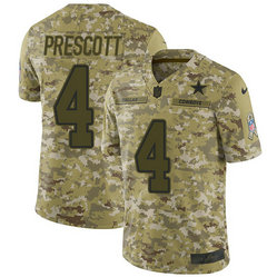 Nike Dallas Cowboys #4 Dak Prescott Camo Men's Stitched NFL Limited 2018 Salute To Service Jersey Nike Dallas Cowboys #4 Dak Prescott Camo Men's Stitched NFL Limited 2018 Salute To Service Jersey