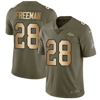 Nike Denver Broncos #28 Royce Freeman Olive Gold Men's 2017 Salute To Service NFL Jersey Nike Denver Broncos #28 Royce Freeman Olive Gold Men's 2017 Salute To Service NFL Jersey