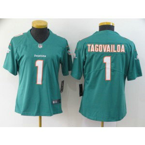 Nike Dolphins 1 Tua Tagovailoa Aqua Vapor Limited Women Jersey