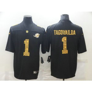 Nike Dolphins 1 Tua Tagovailoa Black Leopard Vapor Limited Men Jersey Nike Dolphins 1 Tua Tagovailoa Black Leopard Vapor Limited Men Jersey