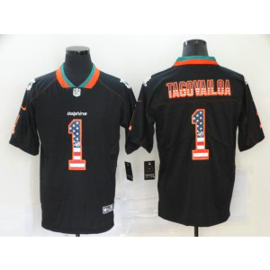 Nike Dolphins 1 Tua Tagovailoa Black USA Flag Vapor Limited Men Jersey Nike Dolphins 1 Tua Tagovailoa Black USA Flag Vapor Limited Men Jersey