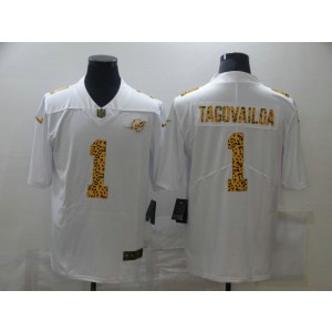 Nike Dolphins 1 Tua Tagovailoa White Leopard Vapor Limited Men Jersey Nike Dolphins 1 Tua Tagovailoa White Leopard Vapor Limited Men Jersey