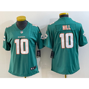 Nike Dolphins 10 Hill Aqua Vapor Untouchable Limited Women Jersey