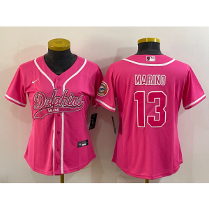 Nike Dolphins 13 Dan Marino Pink Vapor Baseball Limited Women Jersey