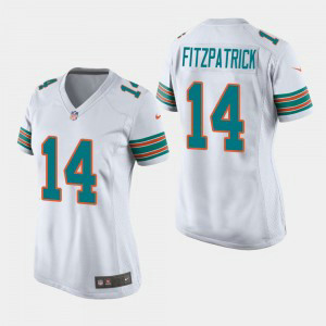 Nike Dolphins 14 Ryan Fitzpatrick 2019 White Throwback Women Jersey