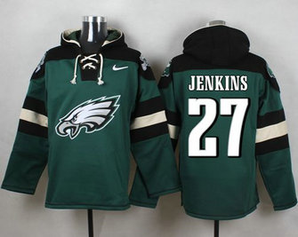 Nike Eagles #27 Malcolm Jenkins Midnight Green Player Pullover NFL Hoodie