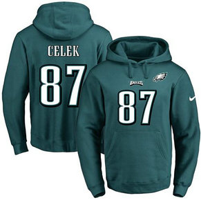 Nike Eagles #87 Brent Celek Midnight Green Name & Number Pullover NFL Hoodie Nike Eagles #87 Brent Celek Midnight Green Name & Number Pullover NFL Hoodie