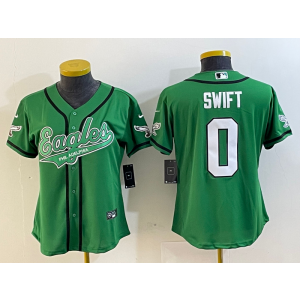 Nike Eagles 0 Swift Green Baseball Vapor Limited Women Jersey