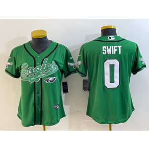 Nike Eagles 0 Swift Green Baseball Vapor Limited Youth Jersey