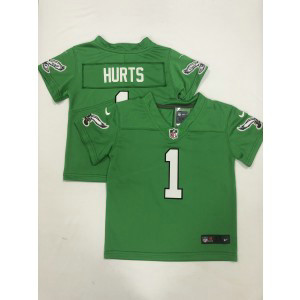 Nike Eagles 1 Jalen Hurts Green Toddler Jersey