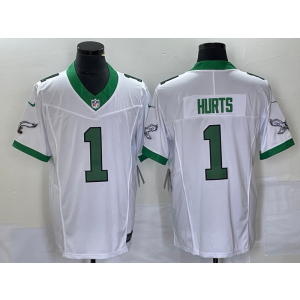 Nike Eagles 1 Jalen Hurts White 2023 F.U.S.E Vapor Limited Men Jersey Nike Eagles 1 Jalen Hurts White 2023 F.U.S.E Vapor Limited Men Jersey