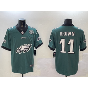 Nike Eagles 11 A. J. Brown Green Team Logo Vapor Limited Men Jersey Nike Eagles 11 A. J. Brown Green Team Logo Vapor Limited Men Jersey