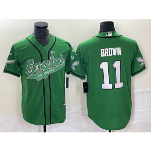 Nike Eagles 11 A.J. Brown Green Baseball Vapor Limited Men Jersey Nike Eagles 11 A.J. Brown Green Baseball Vapor Limited Men Jersey