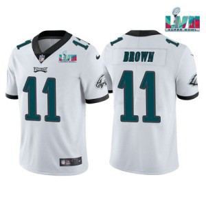 Nike Eagles 11 A.J. Brown White 2023 Super Bowl LVII Vapor Limited Men Jersey Nike Eagles 11 A.J. Brown White 2023 Super Bowl LVII Vapor Limited Men Jersey