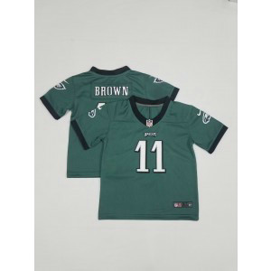 Nike Eagles 11 AJ Brown Green Toddler Jersey