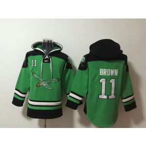 Nike Eagles 11 AJ Brown Kelly Green Hoodie Sweatshirt
