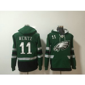 Nike Eagles 11 Carson Wentz Green Hoodie Sweatshirt