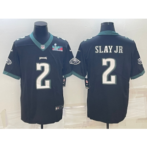 Nike Eagles 2 Darius Slay JR Black 2023 Super Bowl LVII Vapor Limited Men Jersey