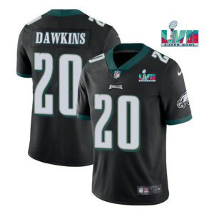 Nike Eagles 20 Brian Dawkins Black 2023 Super Bowl LVII Vapor Limited Men Jersey
