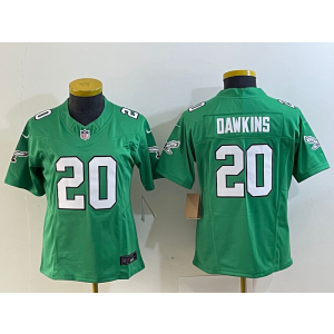 Nike Eagles 20 Brian Dawkins Green 2023 F.U.S.E Vapor Limited Women Jersey