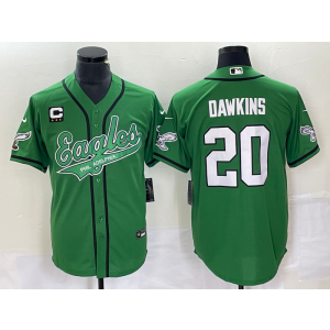Nike Eagles 20 Brian Dawkins Green Baseball Vapor Limited Men Jersey with C patch Nike Eagles 20 Brian Dawkins Green Baseball Vapor Limited Men Jersey with C patch