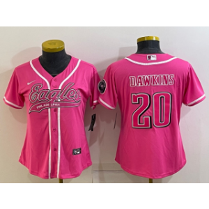 Nike Eagles 20 Brian Dawkins Pink Vapor Baseball Limited Women Jersey(Run Small)