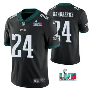 Nike Eagles 24 James Bradberry Black 2023 Super Bowl LVII Vapor Limited Men Jersey