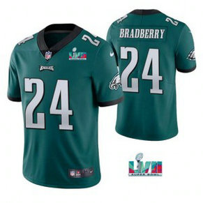 Nike Eagles 24 James Bradberry Green 2023 Super Bowl LVII Vapor Limited Men Jersey