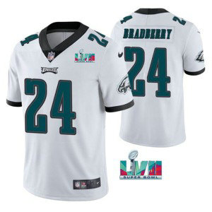 Nike Eagles 24 James Bradberry White 2023 Super Bowl LVII Vapor Limited Men Jersey