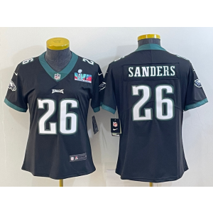 Nike Eagles 26 Miles Sanders Black 2023 Super Bowl Vapor Limited Youth Jersey