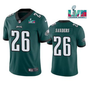 Nike Eagles 26 Miles Sanders Green 2023 Super Bowl LVII Vapor Limited Men Jersey