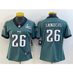 Nike Eagles 26 Miles Sanders Green 2023 Super Bowl Vapor Limited Youth Jersey