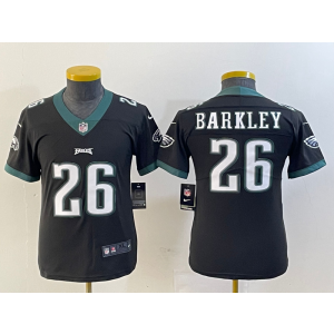 Nike Eagles 26 Saquon Barkley Black Vapor Untouchable Limited Youth Jersey
