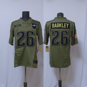 Nike Eagles 26 Saquon Barkley Olive 2025 Salute to Service F.U.S.E. Vapor Limited Men Jersey Nike Eagles 26 Saquon Barkley Olive 2025 Salute to Service F.U.S.E. Vapor Limited Men Jersey