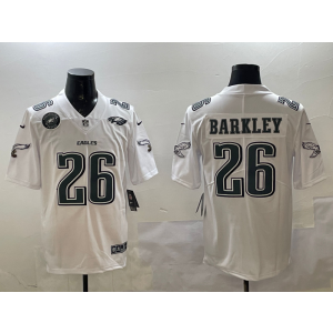 Nike Eagles 26 Saquon Barkley White Team Logo Vapor Limited Men Jersey Nike Eagles 26 Saquon Barkley White Team Logo Vapor Limited Men Jersey