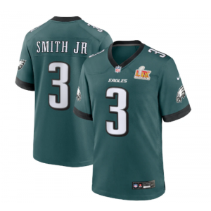 Nike Eagles 3 Smith JR Green 2025 Super Bowl LIX F.U.S.E. Vapor Limited Men Jersey